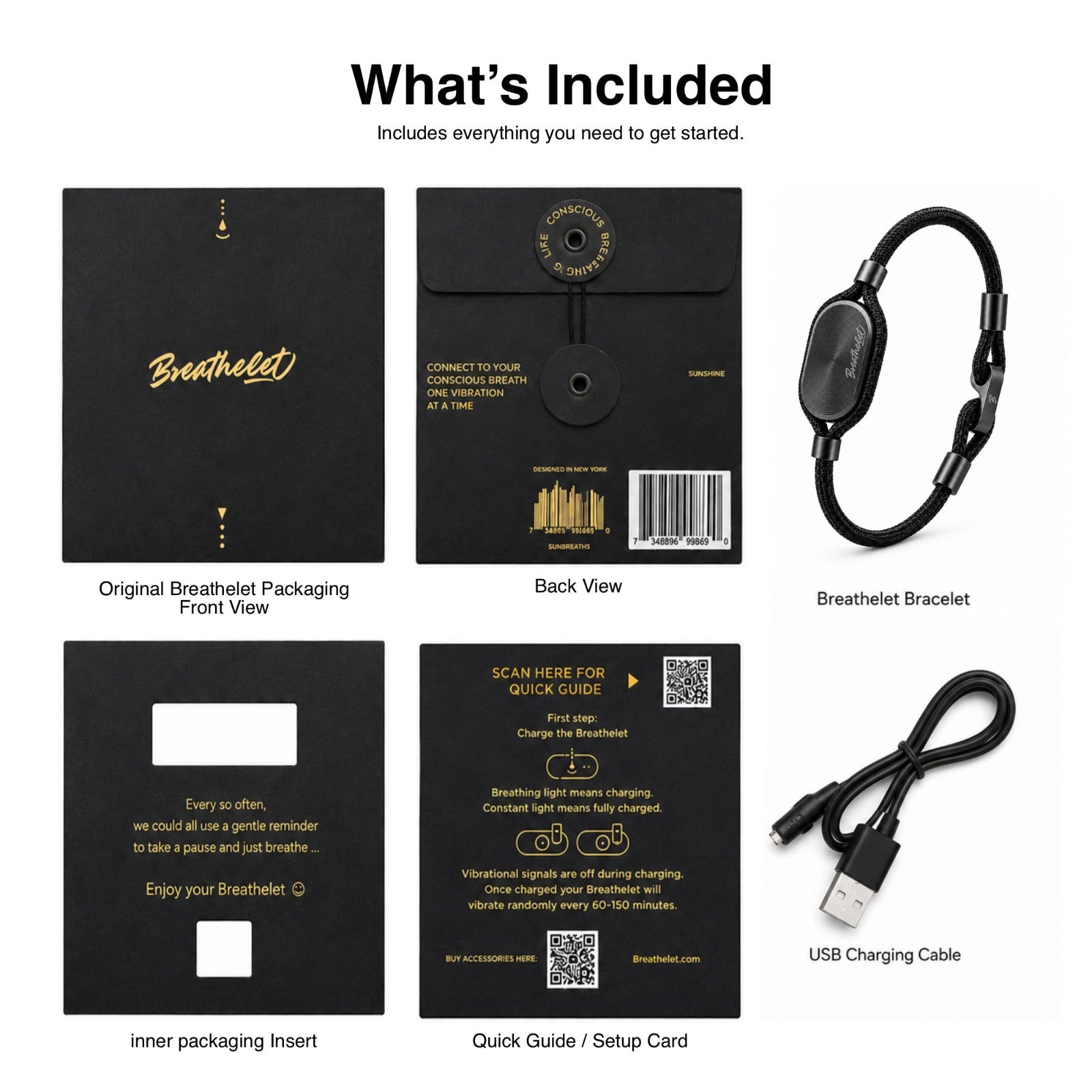 BREATHELET | Wearable Focus Bracelet – Adjustable Fit – Gentle Vibration Alerts for Calm & Refocus
